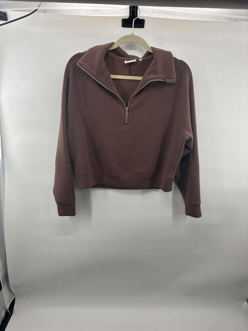 LSKD Half Zip Hoodie Size S Brown Fleece Pullover